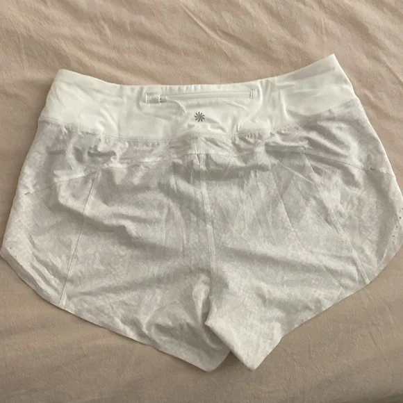 Athleta White Printed Run With It Short, Size Medium - Picture 2 of 3
